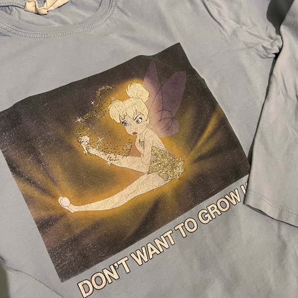 Set of 2! Zara Size9 Disney Tinkerbell and Cinderella Print Long Sleeve shirt - Picture 3 of 4
